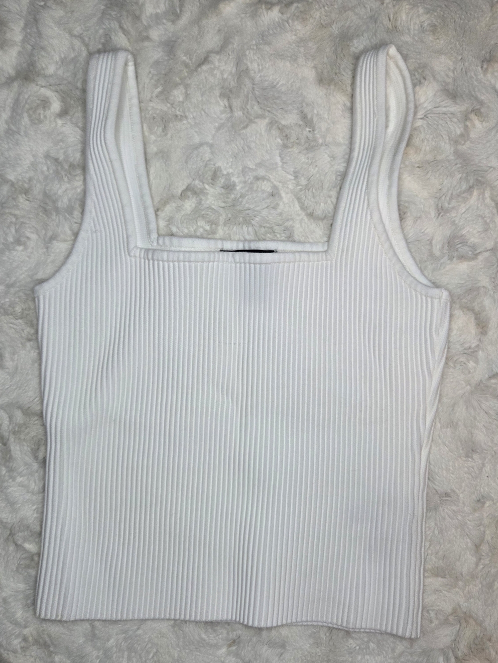 Forever 21 White Ribbed Tank Top